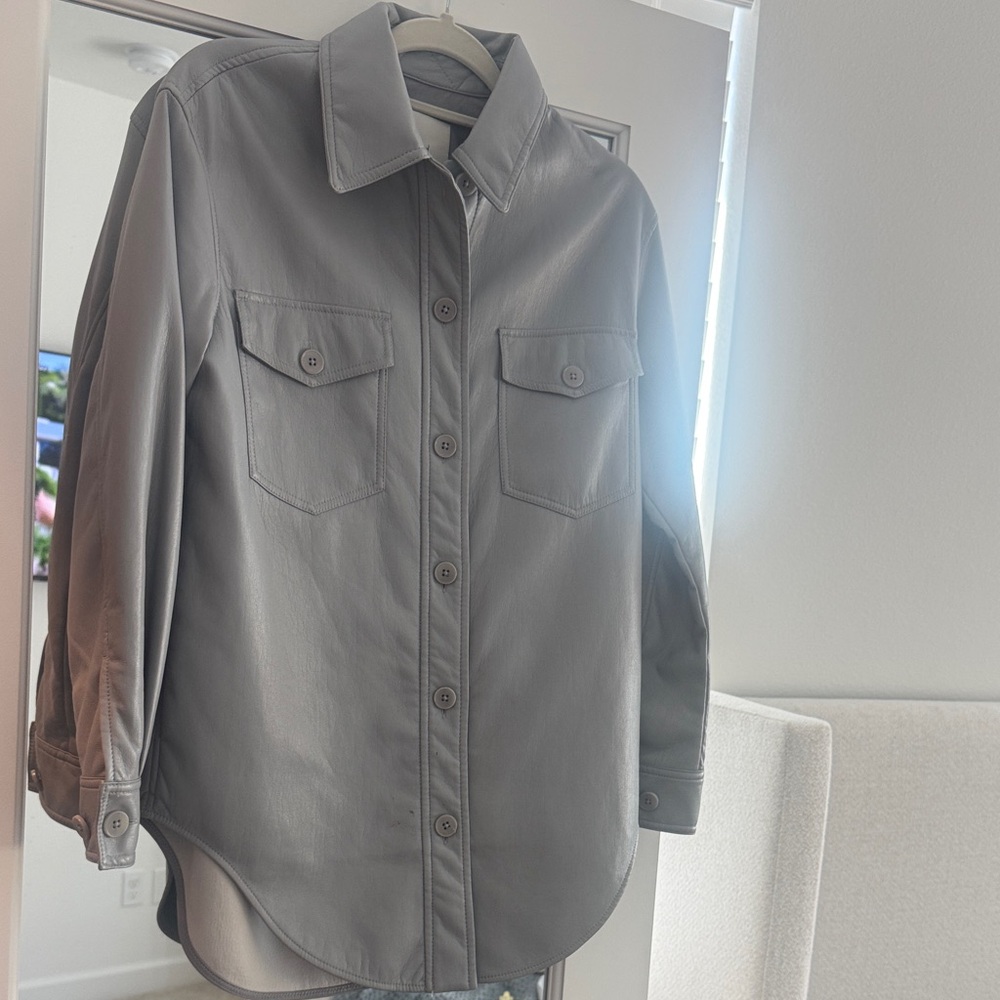 Aritzia Slate Leather Jacket